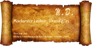 Madenszieder Dusán névjegykártya